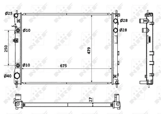 Radiator, engine cooling (53887)