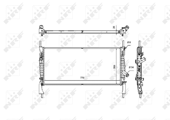 Radiator, engine cooling (53746)
