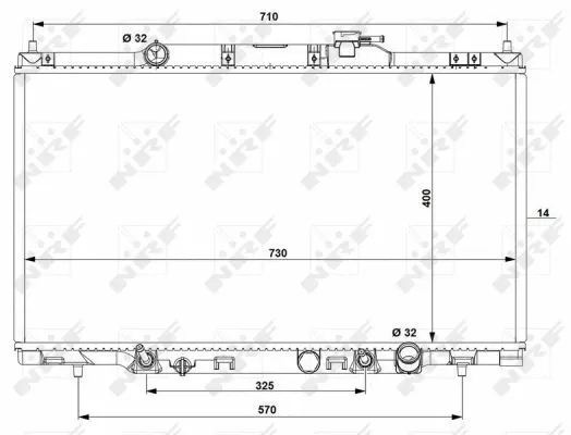Radiator, engine cooling (53574)
