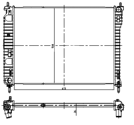 Radiator, engine cooling (550013)