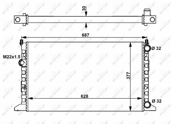 Radiator, engine cooling (54657)