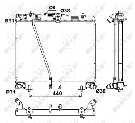 Radiator, engine cooling (53188)