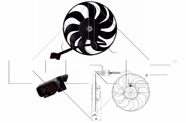 Fan, engine cooling (47392)