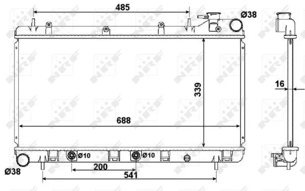 Radiator, engine cooling (58372)
