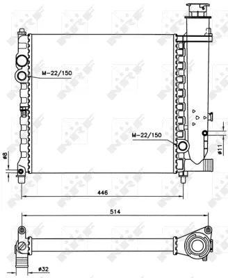 Radiator, engine cooling (58714)