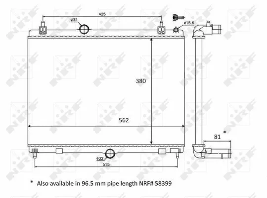 Radiator, engine cooling (58468)