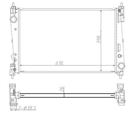 Radiator, engine cooling (550005)