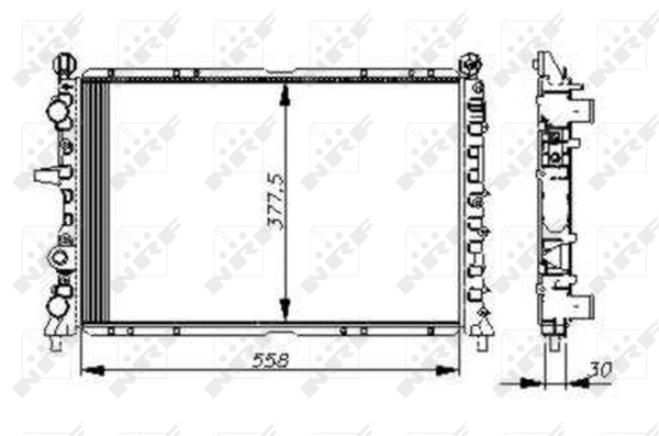 Radiator, engine cooling (54502)