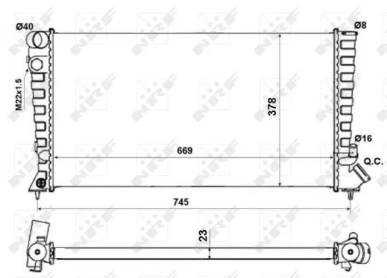 Radiator, engine cooling (58189A)