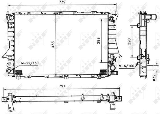 Radiator, engine cooling (51321)
