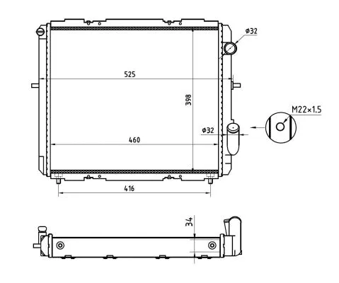 Radiator, engine cooling (507345A)