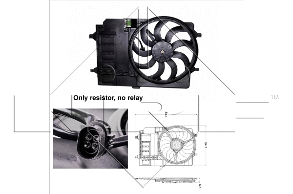 Fan, engine cooling (47301)