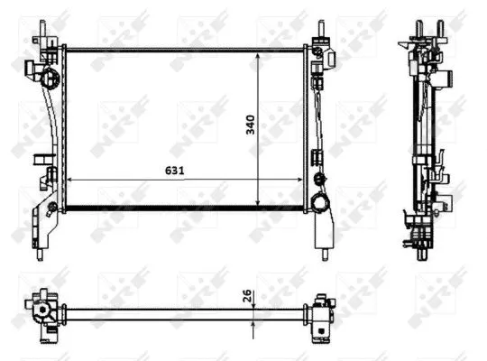 Radiator, engine cooling (53934)