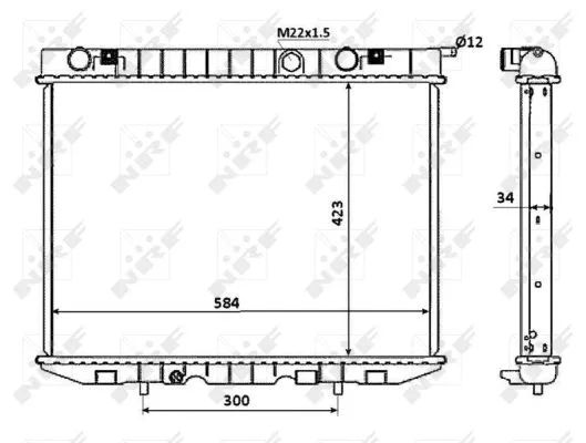 Radiator, engine cooling (53940)