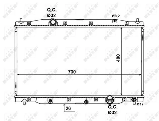 Radiator, engine cooling (58457)