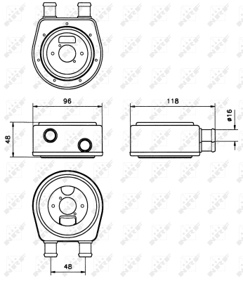 Oil Cooler, engine oil (31301)