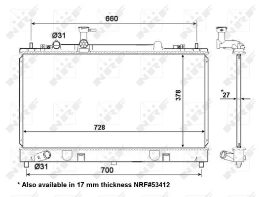 Radiator, engine cooling (56063)