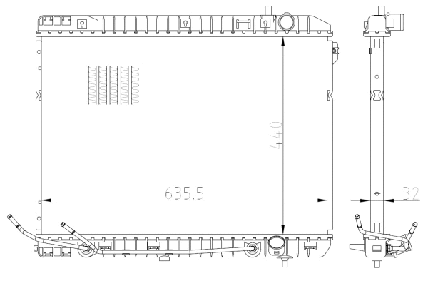 Radiator, engine cooling (59297)