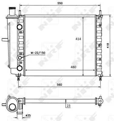 Radiator, engine cooling (58016)