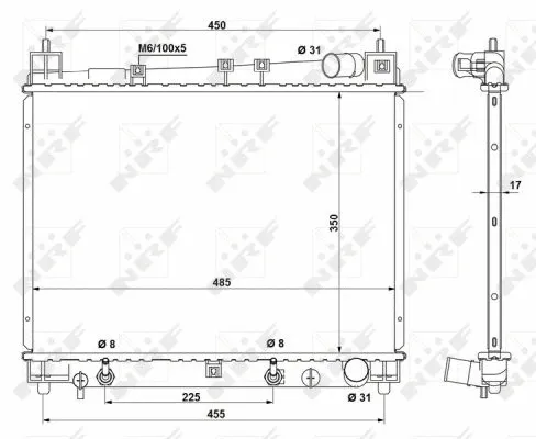 Radiator, engine cooling (53212)