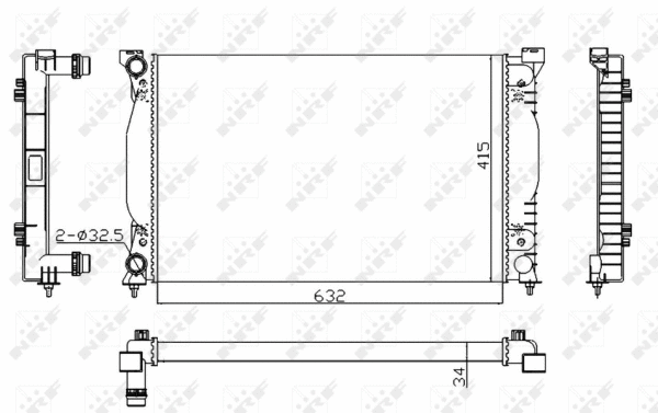 Radiator, engine cooling (50539A)