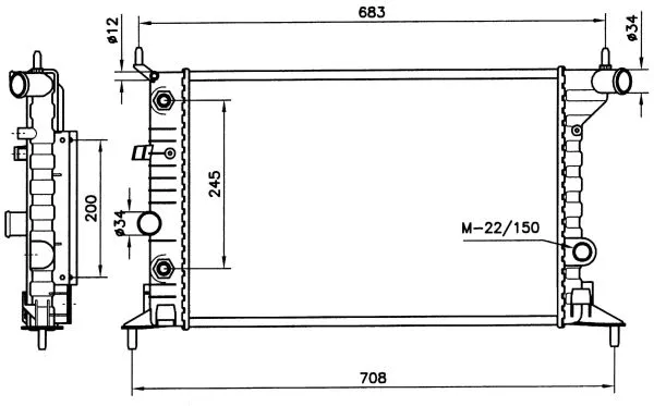 Radiator, engine cooling (519516)