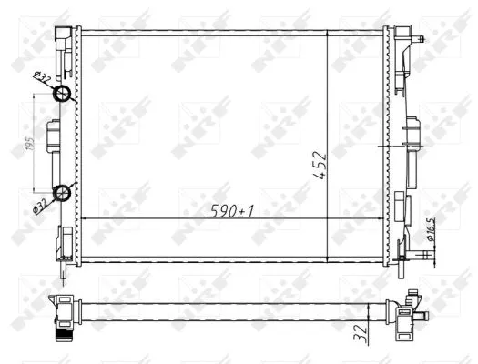 Radiator, engine cooling (58329A)