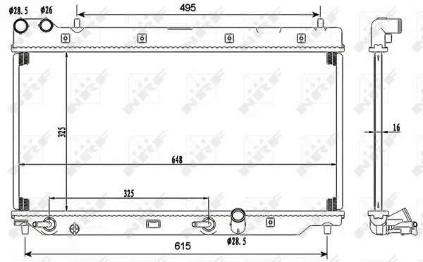Radiator, engine cooling (53110)