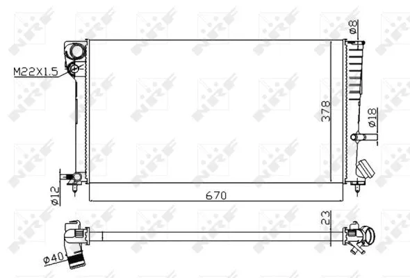 Radiator, engine cooling (58101A)
