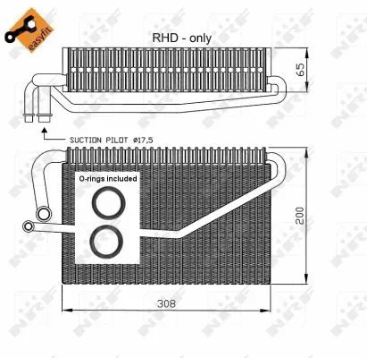 Evaporator, air conditioning