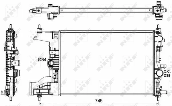 Radiator, engine cooling (53148)
