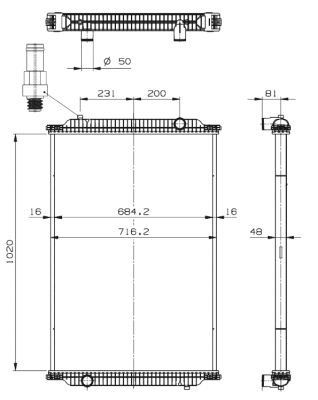 Radiator, engine cooling (529726)