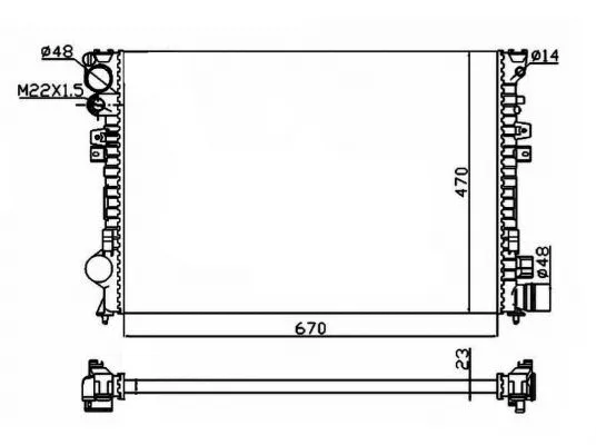 Radiator, engine cooling (58958A)