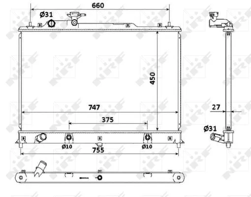 Radiator, engine cooling (53904)