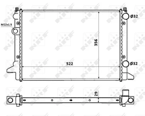 Radiator, engine cooling (54695)