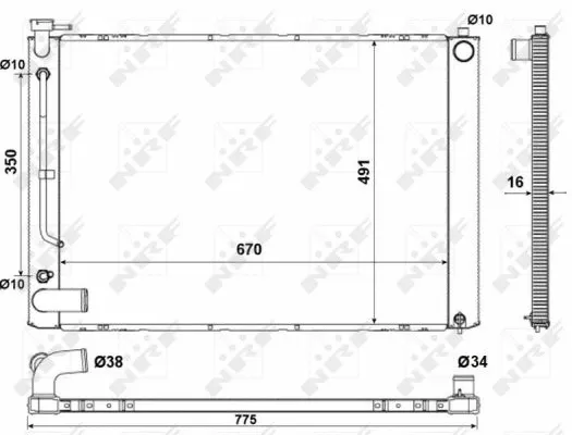 Radiator, engine cooling (53681)