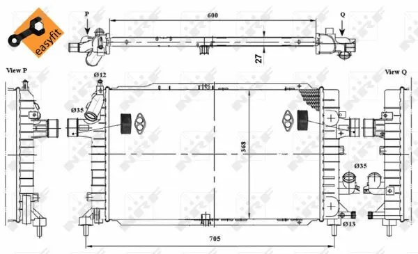 Radiator, engine cooling (58340)