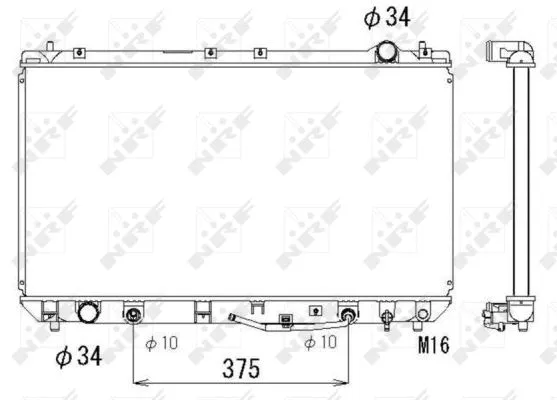 Radiator, engine cooling (53302)