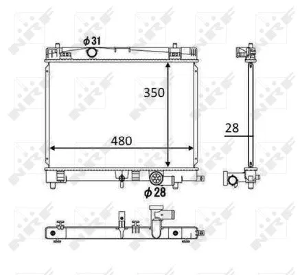Radiator, engine cooling (58501)