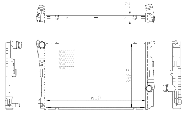 Radiator, engine cooling (59228)
