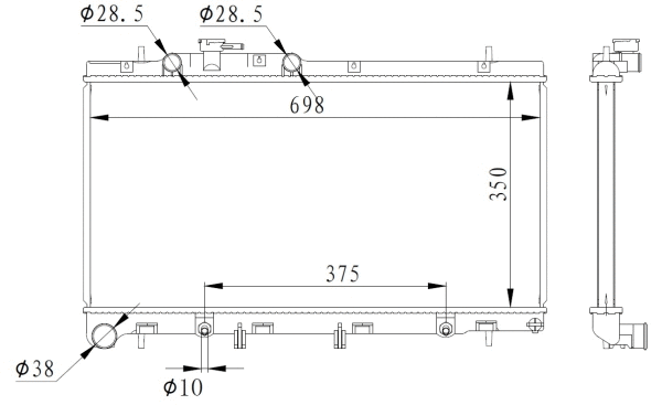 Radiator, engine cooling (59227)