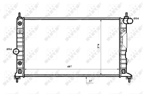 Radiator, engine cooling (53844)