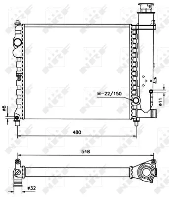 Radiator, engine cooling (58678)