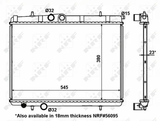 Radiator, engine cooling (56096)