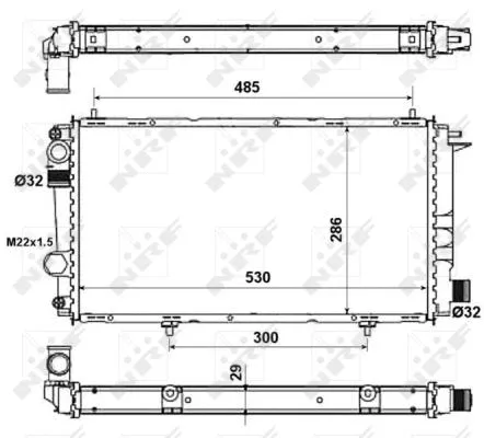Radiator, engine cooling (58957A)