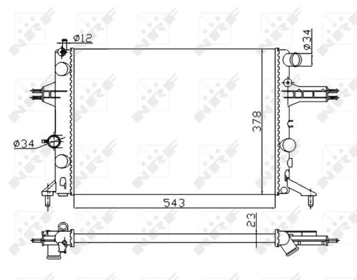 Radiator, engine cooling (53628A)