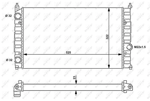 Radiator, engine cooling (54707)