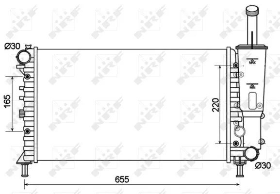 Radiator, engine cooling (53124)