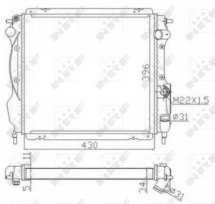 Radiator, engine cooling (59121)