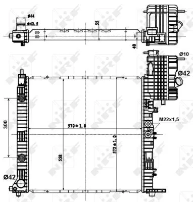 Radiator, engine cooling (50581)